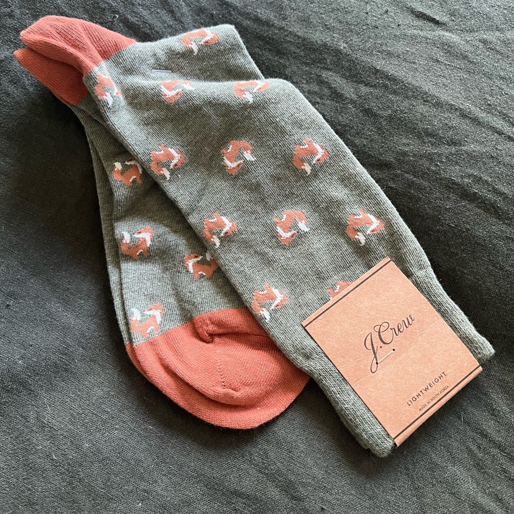 J. Crew Men's Socks with Foxes